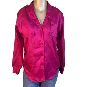 DIANE VON FURSTENBERG VINTAGE blouse 8 petite women retro Preppy